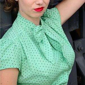 Green and Blue Heart of Haute Rockabilly Top